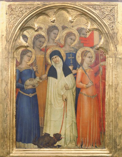 Predella paneel van St. Lucy met heiligen, 1350-60 door Giovanni da Milano